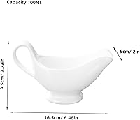 Vista 6 de Jarra de cerámica de miel, jarra grande para salsa de jarabe, práctico dispensador de leche, simple y elegante para cada