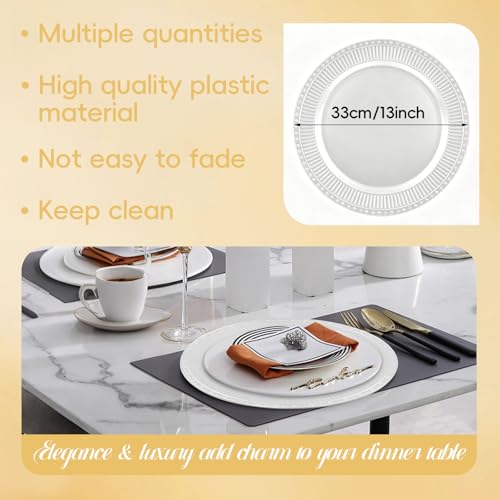 Platos decorativos redondos plateados 13 in 100 piezas miniatura 5