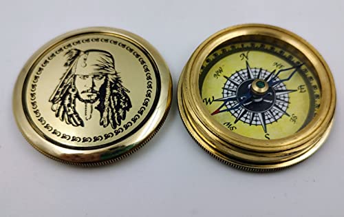 Brújula Vintage Náutica Qarzun Jack Sparrow de Latón con Estuche de Terciopelo