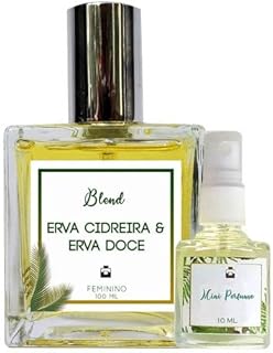 Perfume Erva Cidreira & Erva Doce 100ml Feminino - Blend de Óleo Essencial Natural + Perfume de presente