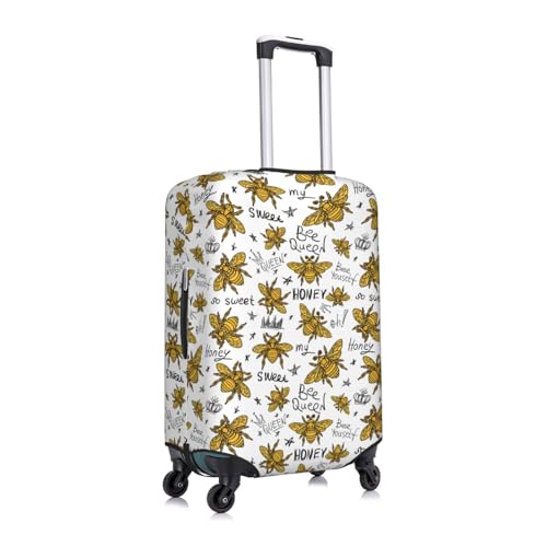 Hohey Bee Golden2 Luggage Cover Protector Anti-Scratch Washable Fits 18-32 Inch Luggage-Medium3