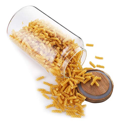 Bekith Large Glass Food Storage Jar with Wooden Lid