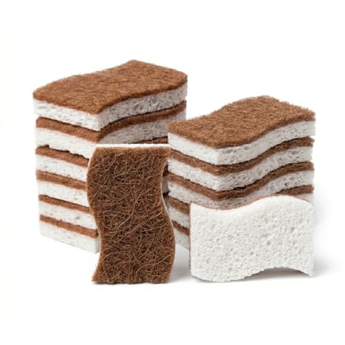 Eco-Friendly Sisal and Wood Pulp Cleaning Sponges (12-Pack)