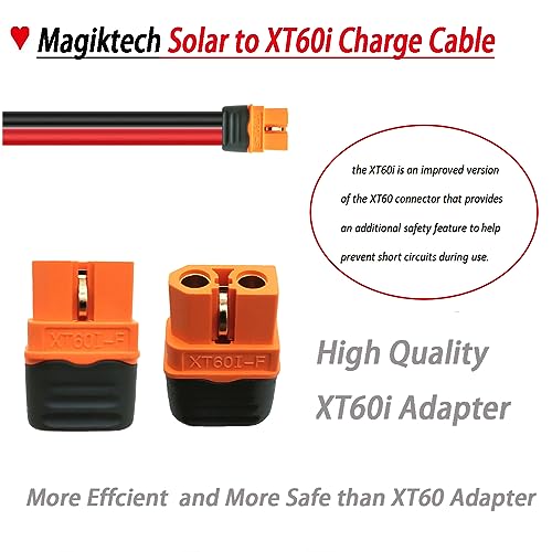Magiktech Cabo de extensão de carga solar para XT60i 3FT/6FT/12FT/25FT/50FT, conectores solares para