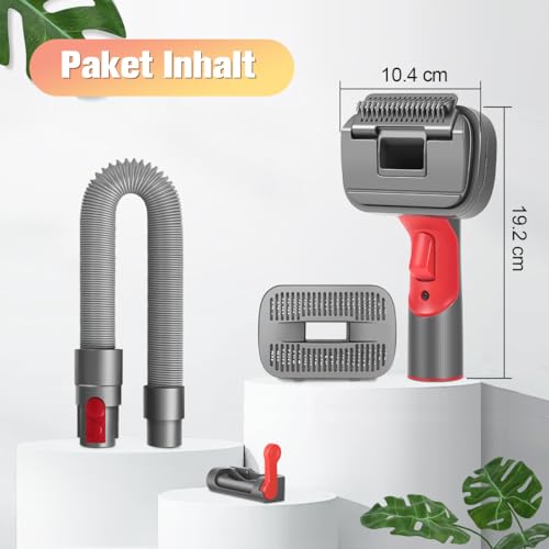 MoPei 2 in 1 Hundehaar Staubsaugerbürste Kompatibel mit Dyson Gen5 V15 V12 V11 V8 V7, ideal zum Entfernen von losen Haaren, Hautschuppen, Unterwolle und Verfilzungen