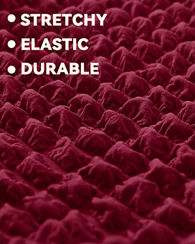 Bluesurge Recliner Chair Covers 4-Pieces Recliner Stretch Sofa Slipcover For Living Room Furniture Protector Couch Soft With Elastic Stretchable (Recliner, Wine Red) #TOP1