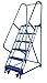 Vestil LAD-PW-18-6-G Portable Warehouse Ladder Grip 16.8125" 6 Step, Blue
