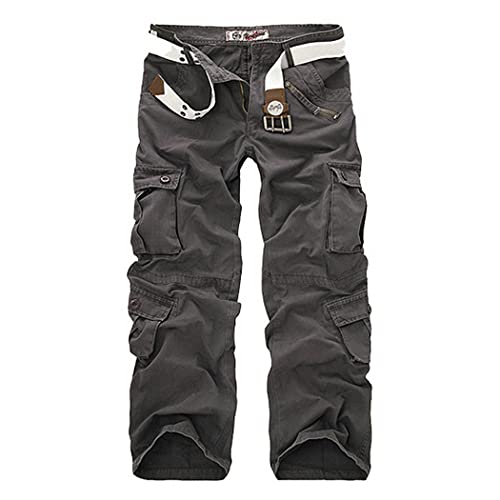 Pantalon cargo pour homme robuste en coton gris pour éviter les déchirures