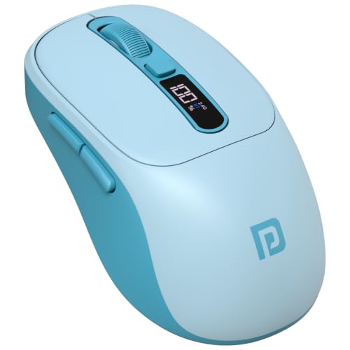 Image of Portronics Toad 9 Wireless Bluetooth Mouse with Dual Wireless (BT + 2.4 GHz), Smart LED Display, Rechargeable Battery, Forward & Back Button, Multi-Device Pair, Upto 4800 Dpi Sensitivity(Blue)