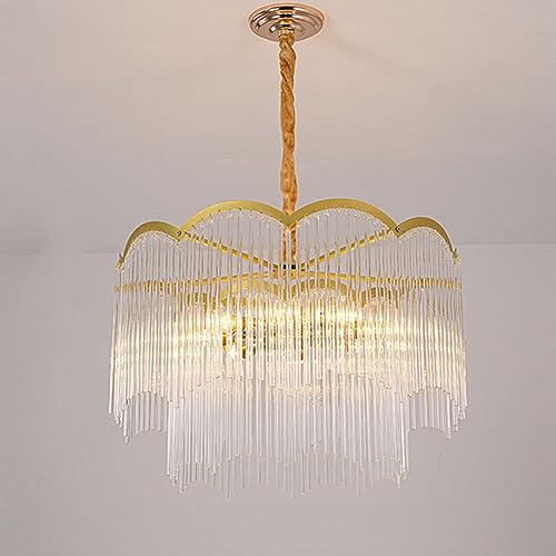Lustre en cristal de luxe au design vague dorée et ovale de 95cm