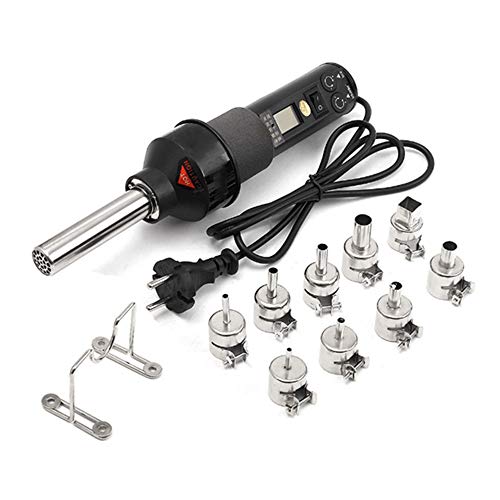 Pistolet à Chaleur Réglable avec Buse de 9 Pièces et Station Intégrée Électronique