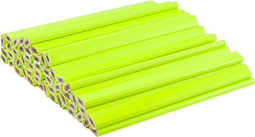 GRAPHITE Hard Lead Carpenter Pencil #2 Lumber Pencil (72) PCS - Industrial Pencil Wood Flooring Marker for Wood Working Tools Marking & Concrete Marking - Neon Yellow