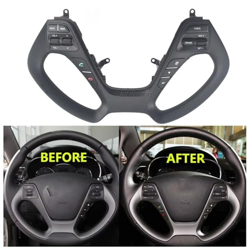 Bouton commande volant finition carbone pour habitacle KIA K3