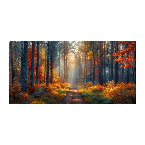 Tableau décoration murale salon forêt jaune WIKEO grand format pour chambre et bureau moderne