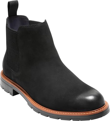 Cole Haan Cole Haan Men's Chamberlin Grand Chelsea Boots, Black Nubuck/Black Water Resistant, 11-M US