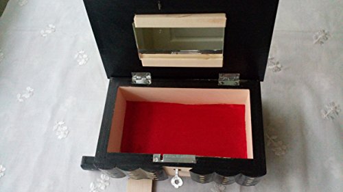 Big Wooden Magic Puzzle Box Secret Treasure Storage Beautiful Special Handcarved Jewelry Box Case (Black) #TOP4