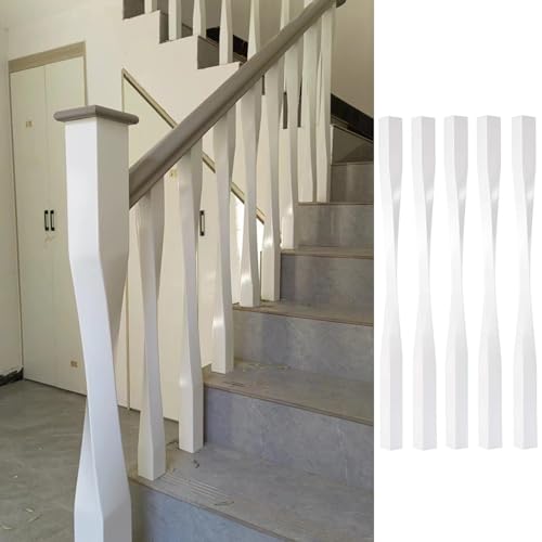 Balustres d'escalier en bois torsadé blanc pour rénovation élégante de rampe