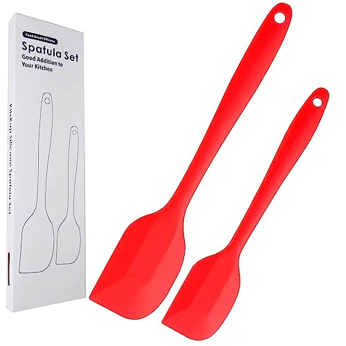 Set di 2 spatole in silicone resistenti al calore in gomma per pentole antiaderenti senza BPA (rosso)
