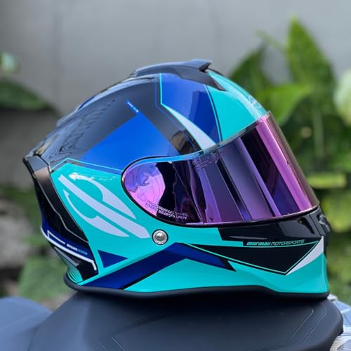 Capacete de Moto Mormaii M1 Tech Azul Brilhante Original Masculino Feminino Esportivo Com Narigueira