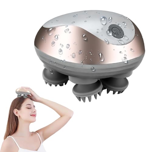 Rppiup Electric Scalp Massager, 3 Modes Head Massager Scalp Hair Growth with 96 Silicone Contact, Handheld Cordless Hair Growth Brush for Stress Relax for Head Neck Leg Body