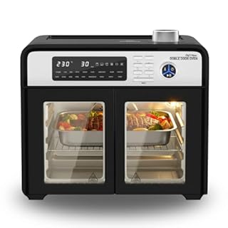 STARLYF Double Door Oven 28L Air Fryer | 18 Cooking Programs, 1700W Convection, Grill, Rotisserie & Dehydrator | LCD Display, Dual Door Design, Multifunction Countertop Oven