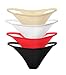 Cotton Whisper Women 4 Pack Sexy G-strings V String Cotton Panties 6 Colors