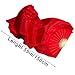 Professional Chinese Dance Fans - Handmade Faux Silk & Bamboo Foldable Fans | Belly Dancing Performance Set with Multiple Colors | Traditional Silk Fan Pair (H-3-R, Medium)