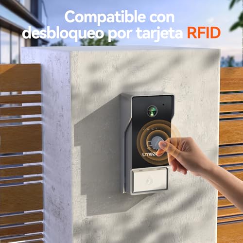 Miniatura 9 de Tmezon Videoportero Wifi 2 Hilos, Video Portero Automático 1080p, 7 Pantalla Táctil A Color, Visión Nocturna, Apertura Por App Y Tarjeta, Detección De Movimiento, Grabación Y Reproducción,Impermeable
