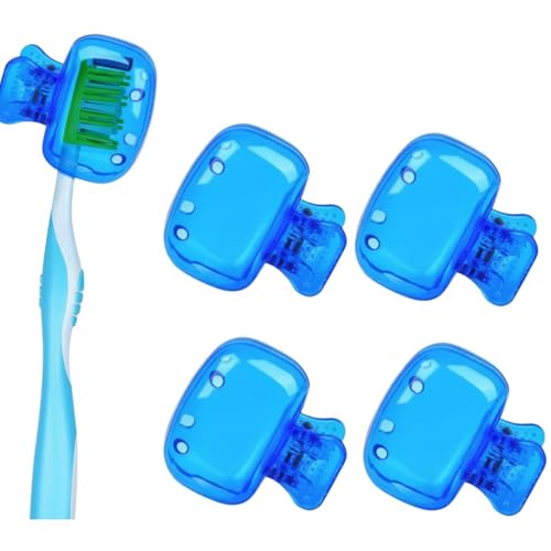 Protetor De Escova De Dente Capa Porta Estojo Case Higiênico Viagem Infantil Adulto Antibacteriano BPA Free (4, Azul)