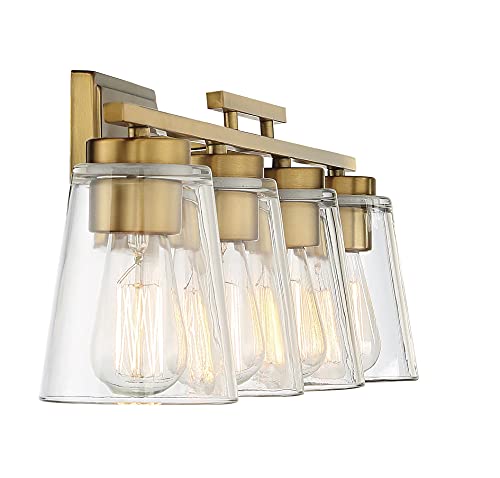 Savoy House 8-1020-4-322 Calhoun 4-Light Bathroom Vanity Light In Warm Brass (32" W X 9" H) #TOP4