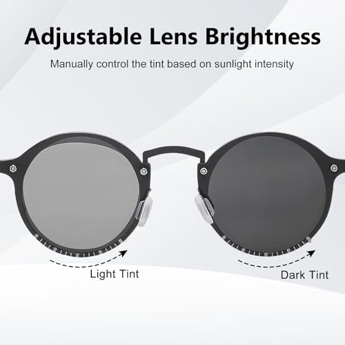 Adjustable Tint Polarized Sunglasses – Round Multi-Gear Sunlight Control Glasses for Men & Women2