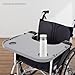 Wheelchair Tray Table, Detachable Wheelchair Lap Tray Adjustable 19.5-20.5 Inch Portable Wheelchair Tray Table with Cup Slot for Eating, Reading, Resting (Grey, with Hooks)