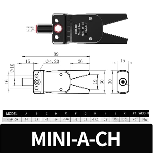 Pinza neumática robótica con sensor de cilindro de aire Mini-A-CH, 1 pieza 3