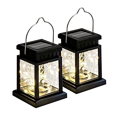 LED Solarlaterne Solarglas 20 LEDs (2m Lichterkette) warmweiß inkl. Akku -...