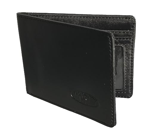 Big Skinny Men's Leather Bifold with Outside ID Pocket, Black