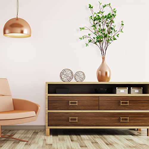 Austor 3 Packs 45" Artificial Ficus Stems Faux Green Stems Ficus Branches Leaf Stem Fake Green Bushes Shrubs Ficus Twig Stems For Vase Filler Home Wedding Office Decor #TOP5