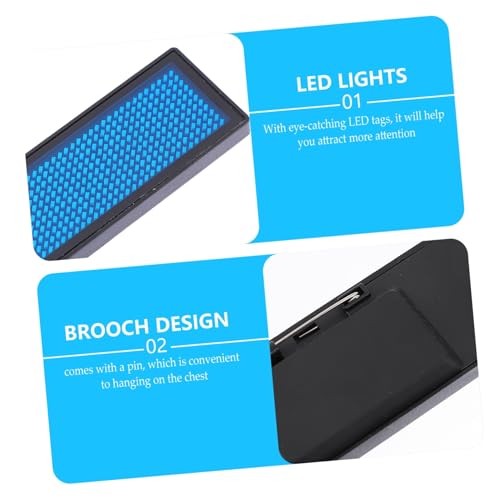 Étiquette nominative LED avec texte défilant rechargeable USB publicitaire - 5