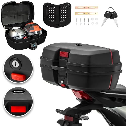 Motos, DVD Bluelander Maletero para Motocicleta, Caja para Moto para Casco Motocicleta, Baul Trasero Motocicleta, Accesorios Motocicleta Gran Tamaño de 57.5 x 41 x 45 cm,...