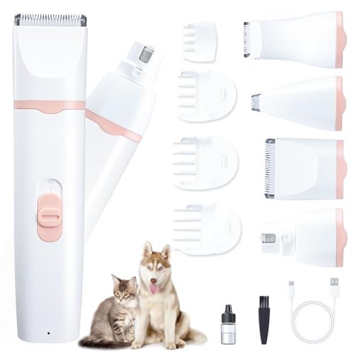 KIKETECH Quiet Dog Grooming Clippers - 4 in 1 Professional Dog Hair Clippers for Small Cats Dogs...