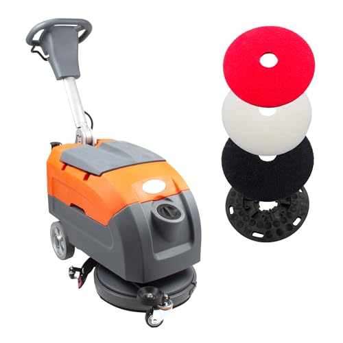 Image of SUNMAX Walk Behind Commercial Floor Scrubber Machine, 17” Cleaning Path, 22” Squeegee, 7.9/9.2 Gal Tanks, 19,000 Sqft/H, 2.5 Hours Fast Charging RT35+