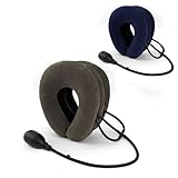 Yuibthr Cervical Neck Traction Device, Inflatable & Adjustable Neck Stretcher for Pain Relief Decompression, Neck Brace Pillow Home Use, 2 Pack (Gray+Blue)