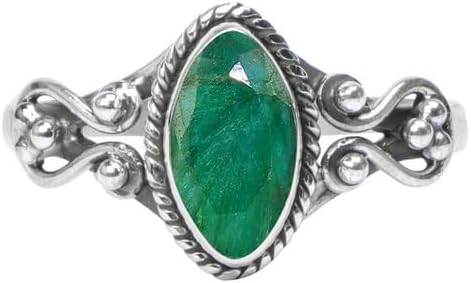 Ring, 925 Sterling Silver Statement Ring For Women, Handmade Ring Gemstone Promise Ring for Birthday Christmas Gift For Her Ring Size US