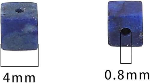 Vista 5 de Cuentas de piedra cuadrada de lapislázuli natural de 0.156 x 0.157 pulgadas, 85 cuentas de piedras semipreciosas sueltas para diseño