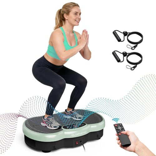 Glorygym Máquina de ejercicio con placa de vibración, capacidad de 300 libras, 120 niveles de velocidad, 9 modos para fitness en casa, tonificación muscular y pérdida de peso