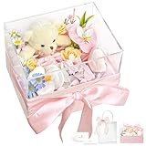 Fiorifiore ソープフラワー くま ボックス バラ 造花 ギフト 小熊付き 枯れない花 石鹸花 女性 プレゼント 誕生日 母の日 記念日 結婚祝い (Sweetblink)