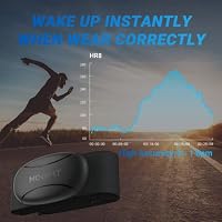 moofit HR8 Pulsmesser Brustgurt, Low Energy Echtzeit-Herzfrequenzdaten Bluetooth 5.0/ANT+, Größere Kommunikationsreichweite, IP67 Wasserdicht, Kompatibel mit iOS/Android Apps, Fitnessgeräte, Schwarz – Ansicht 5