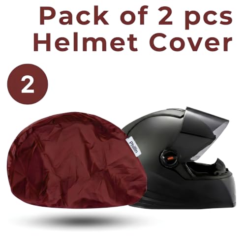 Image of Polyester Helmet Cover - Protects from Dust, Rain, Scratches Dustproof Waterproof Lightweight and Durable Secure Universal Size Storage Bag for Motorcycles Helmets (Pack of 2)