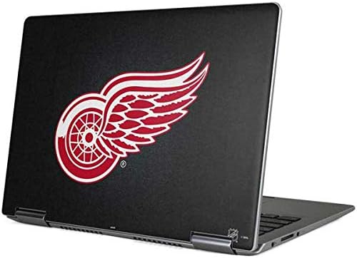 Skinit Decal Laptop Skin Compatible with Yoga 710 14in - Officially Licensed NHL Detroit Red Wings Black Background Design