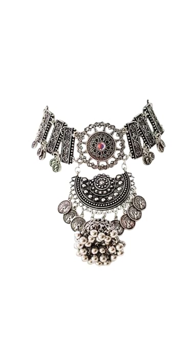 See full amazon price history chart for Latest Stylish Boho Trible Silver Oxidised Mirror Choker Necklace Jewellery Set Women For Girls | Choker Necklace Set:Oxidised Jewellery Set. (Design_5) Latest Stylish Boho Trible Silver Oxidised Mirror Choker Necklace Jewellery Set Women For Girls | Choker Necklace Set:Oxidised Jewellery Set. (Design_5) (B0DFZ38BHV) Amazon Price History, Amazon Price Tracker