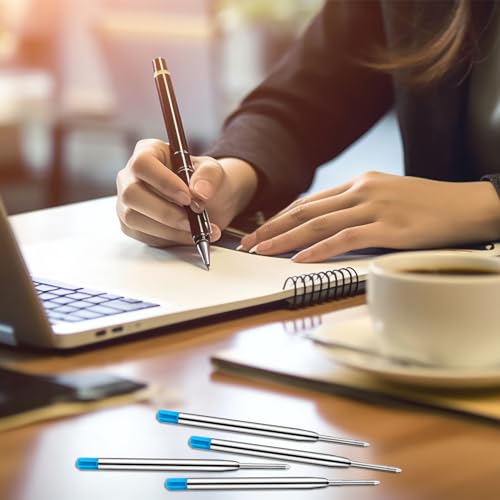 Collazoey 14 Stück Kugelschreiberminen Großraumminen,Kompatible Set Minen,Metall Ersatzminen für das G2-Format,1,0mm Strichstärke M,Schreibfarbe (Blau)